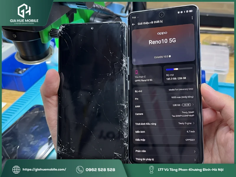 OPPO Reno 10 5G nứt kính sát mép cong có ép được không?